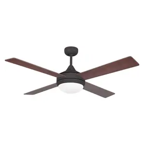 Luminosa Icaria 2 Light Large Ceiling Fan Brown, Mahogany with Light, E27