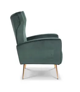 Velvet Bottle Green Talia Accent Chair