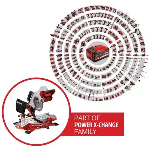 Einhell Cordless Compound Mitre Saw 210mm 18V Power X-Change  45 Degree Mitre 47 Degree Swivel TE-MS 18/210 Li Solo - Body Only