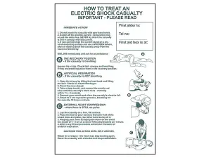 Essential Safety Sign for Electric Shock Treatment - Durable PVC 400 x 600mm