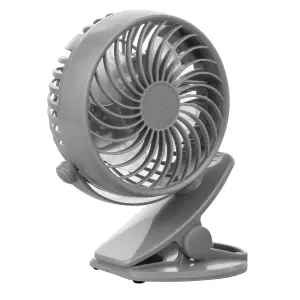 Hardys 3 Speed USB Rechargeable Clip On Cooling Portable Fan Desk Computer Pushchair - Grey