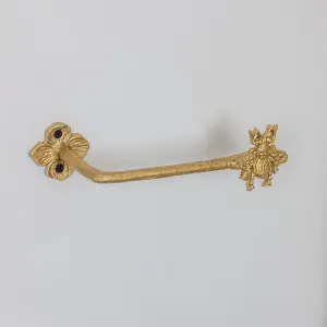 Melody Maison Set of 2 Antique Gold Metal Bumblebee Curtain Tie Backs