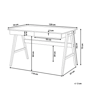 Home Office Desk with Storage White SHESLAY