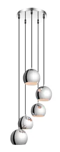 GoodHome Roccheta Chrome effect 5 Lamp Pendant ceiling light, (Dia)370mm