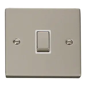 Pearl Nickel 1 Gang 20A Ingot DP Switch - White Trim - SE Home