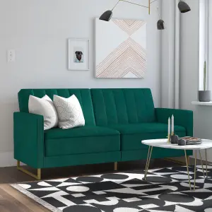 Skylar Sofa Bed in Velvet Green