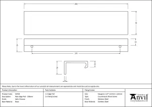 From The Anvil Satin Chrome 200mm Plain Edge Pull