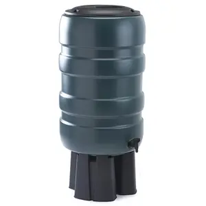 Strong 150L Slimline Medium Garden Water Butt Set Including Lid Tap with Stand and Filler Kit