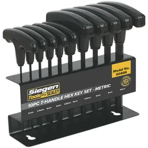 Complete 10 Piece T-Handle Hex Key Set in Multiple Sizes for Ultimate Versatility