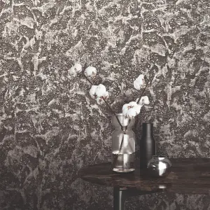 Vasari Ariana Plaster Pewter Wallpaper