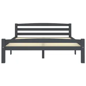 Berkfield Bed Frame Dark Grey Solid Pinewood 140x200 cm