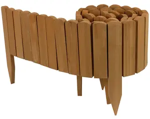 Woodside Log Roll Wooden Border Fence - 203cm x 20cm