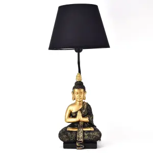 Hestia Black and Gold Buddha Table Lamp