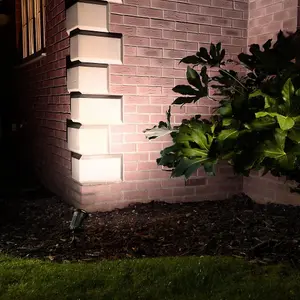 Auraglow Deep Recessed GU10 Holder Garden Spike Light - Twin Pack