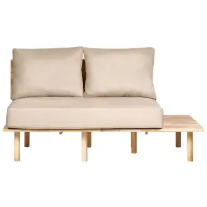 2 Seater Fabric Sofa with Table Beige SALO