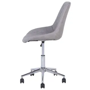 Desk Chair Faux Leather Light Grey MARIBEL