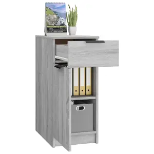 Berkfield Desk Cabinet Grey Sonoma 33.5x50x75 cm Engineered Wood