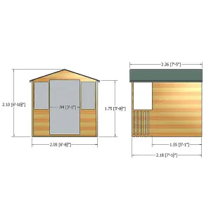 Shire Houghton 7x5 ft & 2 windows Apex Wooden Summer house - Assembly service included