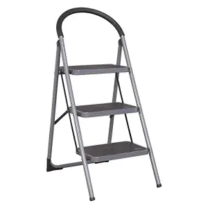 Sealey Step Stool Metal 3 Steps 150kg Capacity 710mm Height Anti Slip ASL23