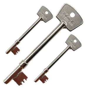 AFIT RADAR Key - Facilities Grip - Zinc Plated - Genuine N&C Phlexicare - Pack of 3