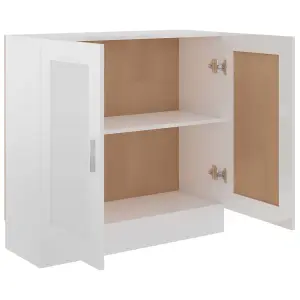 Berkfield Book Cabinet High Gloss White 82.5x30.5x80 cm Engineered Wood