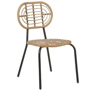 Set of 4 Garden Chairs PRATELLO PE Rattan Natural