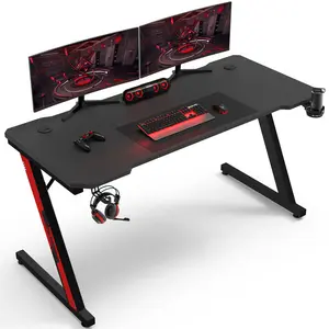 Ergonomic Gaming Computer Desk Black / 75cm H x 140cm W x 60cm D