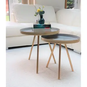 Chaney Side Table with Tray Grey