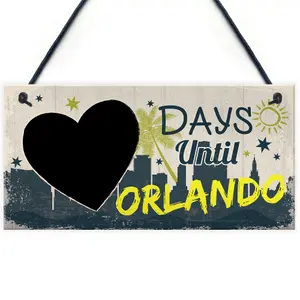 Red Ocean Chalkboard Holiday Countdown To ORLANDON America USA Hanging Chic Plaque Novelty Gifts For Friend