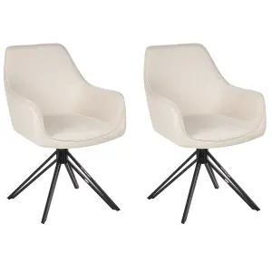 Set of 2 Dining Chairs JODAR Light Beige