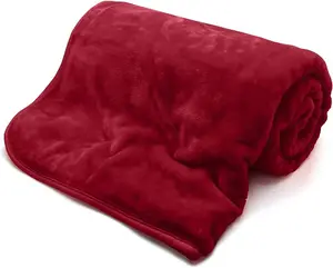 Fleece Faux Fur Red Roll Mink Throws Soft Cosy Bed Blankets