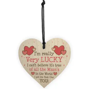 FUNNY Mothers Day Birthday Gift For Mum Wood Heart Gift From Daughter Son Keepsake