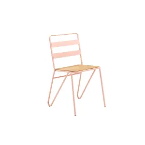 Interiors by Premier Pink Metal Chair, Ready To Enjoy Metal Outdoor Chair, Effortless Cleaning Metal Chair, Versatile Small Chair