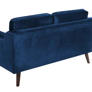 2 Seater Velvet Sofa Navy Blue LOKKA