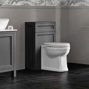 UK Homeliving Avalon Classic Back to the Wall Toilet Pan and Spa Grey Soft Close Seat