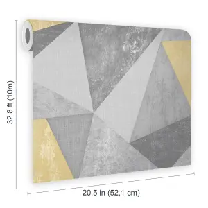 Fresco Shard Grey Geometric Wallpaper