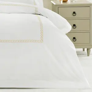 Paoletti Cleopatra Embroidered 100% Cotton Duvet Cover Set