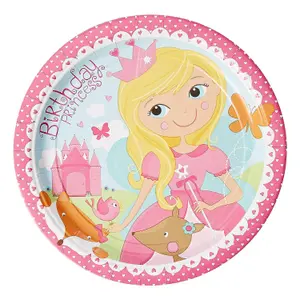 Amscan Paper Princess Party Plates (Pack of 8) Multicoloured (One Size)