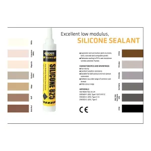 Everbuild Tecnic Silicone 825 Sealant Brick Red, 380 Ml (Pack Of 12)