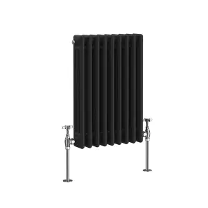 Right Radiators 600x427 mm Horizontal Traditional 3 Column Cast Iron Style Radiator Black