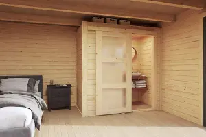 Internal room kit S-Log Cabin, Wooden Garden Room, Timber Summerhouse, Home Office - H205 cm