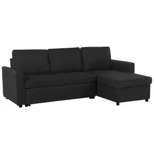 Corner Sofa NESNA Black Fabric Left Hand