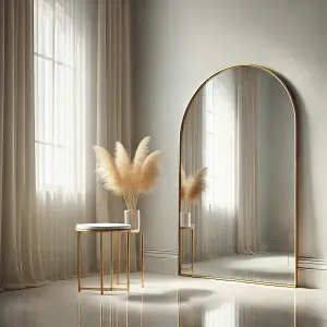 Jobu Home - Akiko, Full Length Gold Metal Arched Mirror - 180cm x 90cm