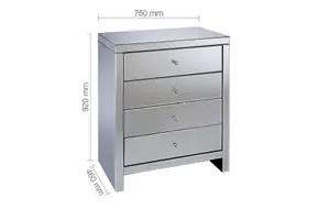 Birlea Seville 4 Drawer Chest Mirrored