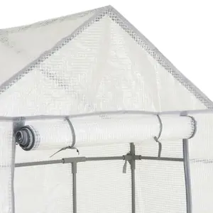 Reinforced Mesh Cover - High-Quality Mesh-Lined PVC Material Greenhouse Cover - Rollable Door With Zippers On Both Sides