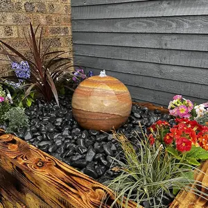 Sandstone Sphere 30cm Natural Stone Solar Water Feature