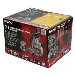 Trend T1EPS Dual-Base Trim & 60mm Plunge Router 1/4 Inch Collet 710W 240V