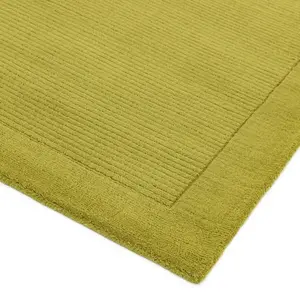 Green Simple and Stylish Wool Modern Plain Handmade Rug for Living Room and Bedroom-120cm X 170cm