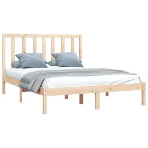 Berkfield Bed Frame Solid Wood Pine 120x190 cm 4FT Small Double