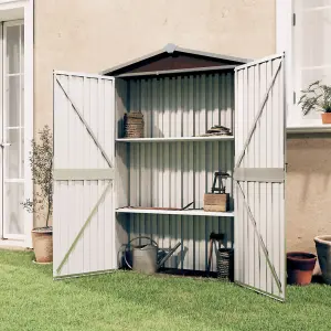 Berkfield Garden Shed Brown 107.5x46x183 cm Galvanised Steel